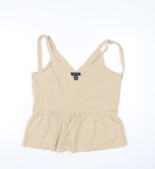 Womens UK Size 12 New Look Beige Basic Tank