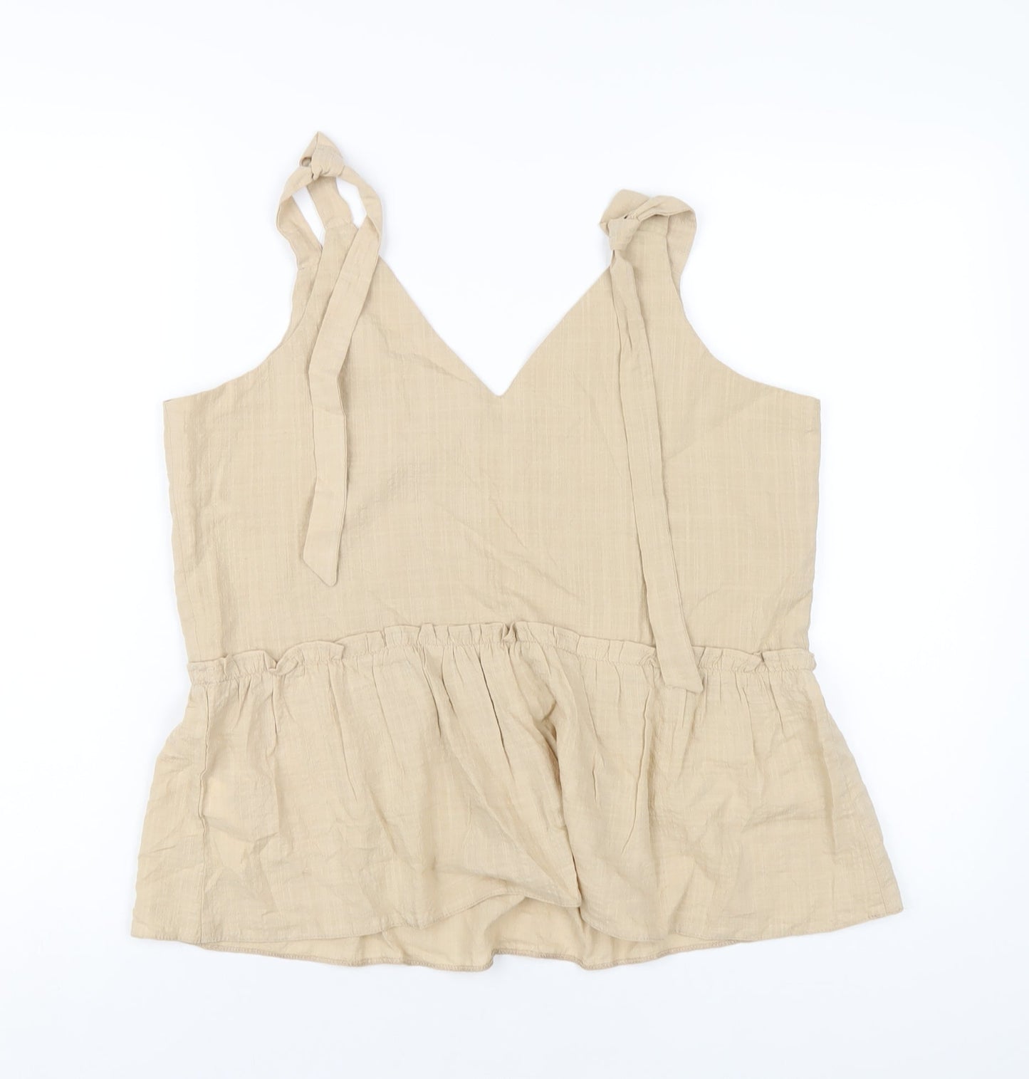 Womens UK Size 12 New Look Beige Basic Tank