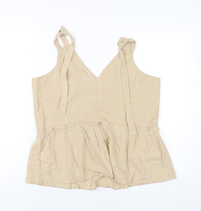 Womens UK Size 12 New Look Beige Basic Tank