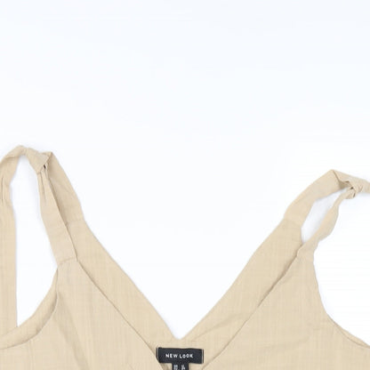 Womens UK Size 12 New Look Beige Basic Tank