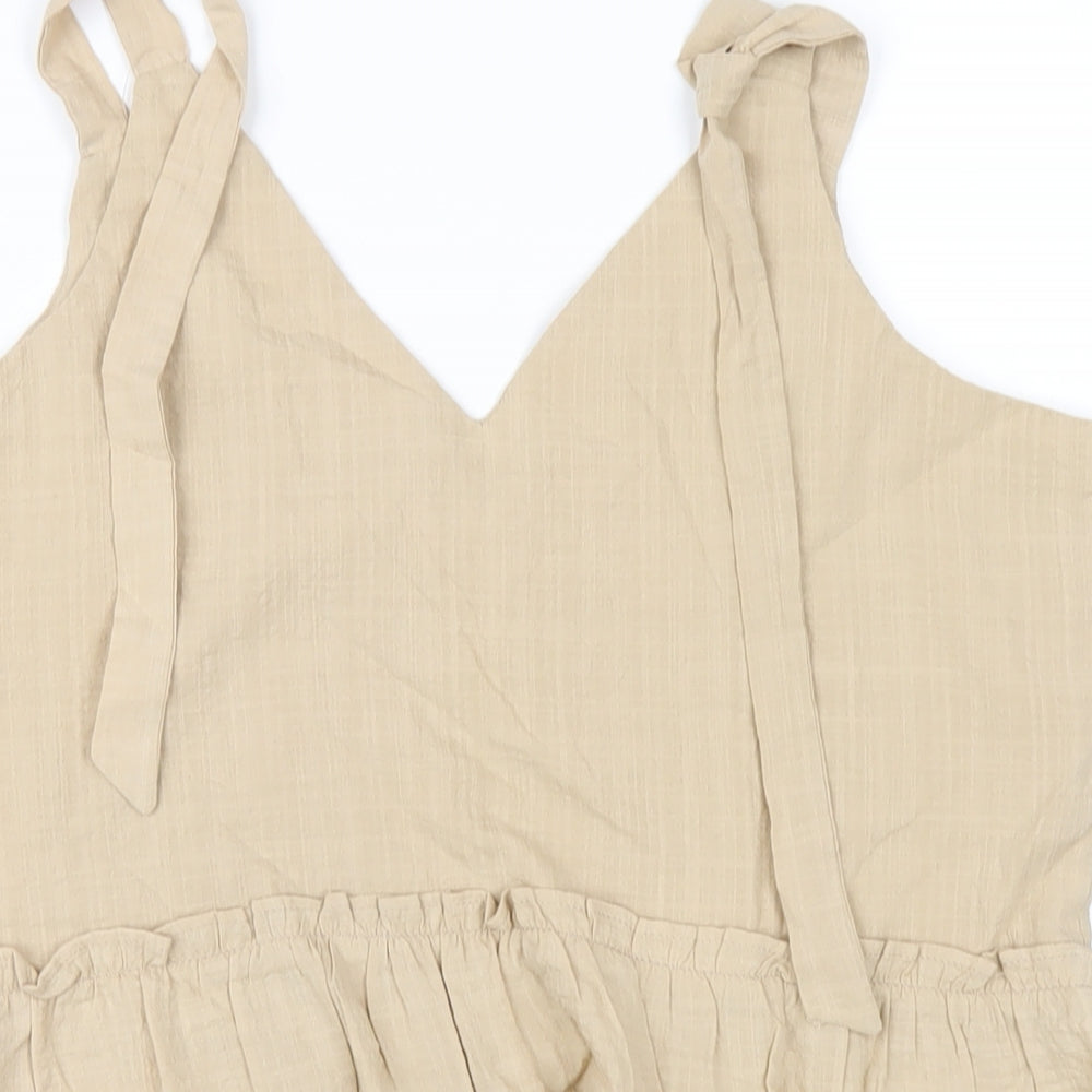 Womens UK Size 12 New Look Beige Basic Tank