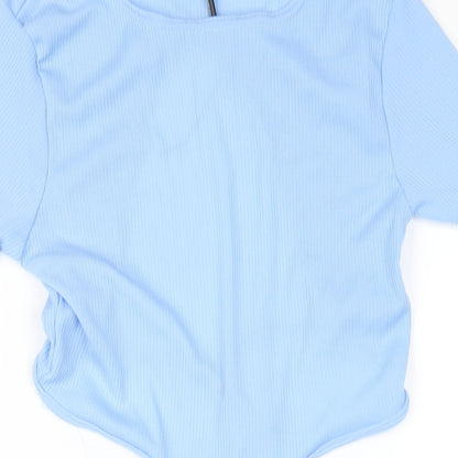 PRETTYLITTLETHING Womens Blue Polyester Bodycon Size 12 Round Neck Pullover