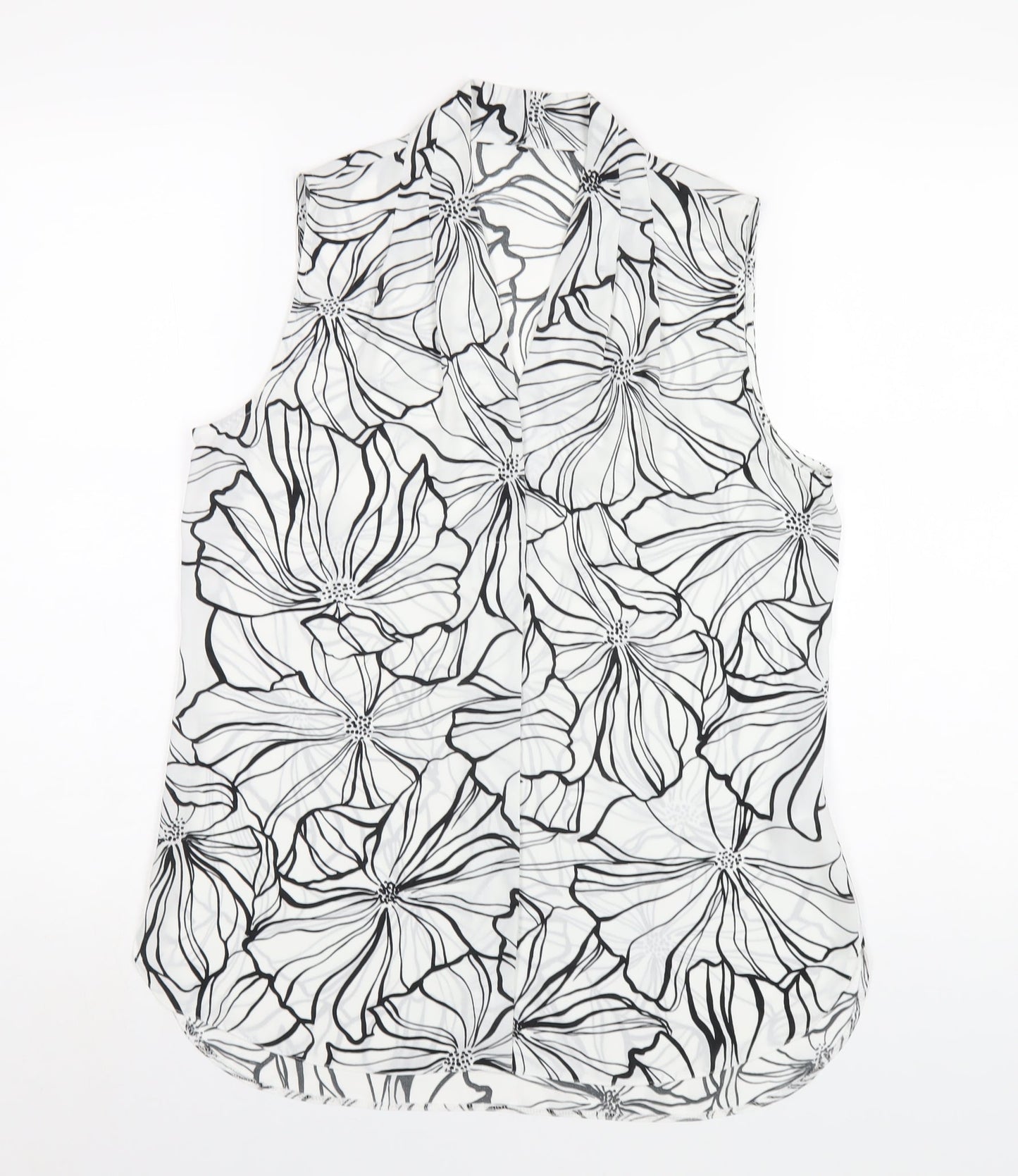 Womens UK Size 10 Debenhams White Basic Tank