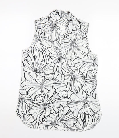 Womens UK Size 10 Debenhams White Basic Tank