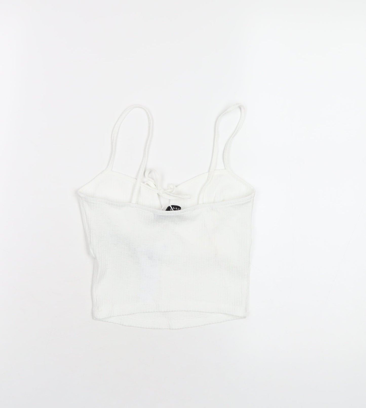 Bershka Womens White Polyester Camisole T-Shirt Size XS V-Neck