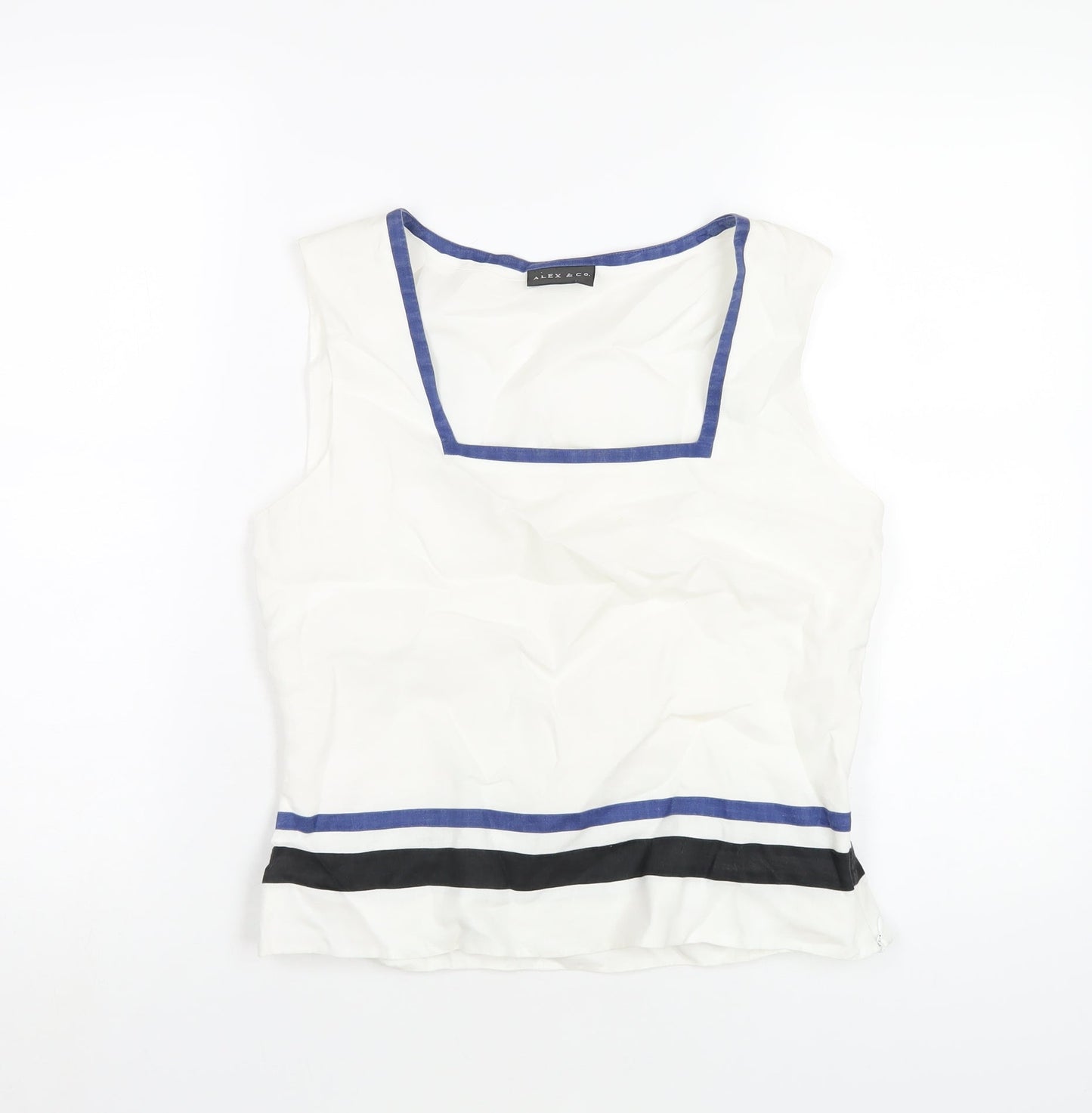 Womens UK Size 12 Alex & Co White Basic T-Shirt