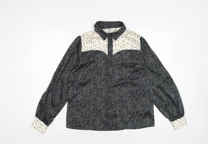 Womens UK Size 10 Topshop Black Basic Button-Up