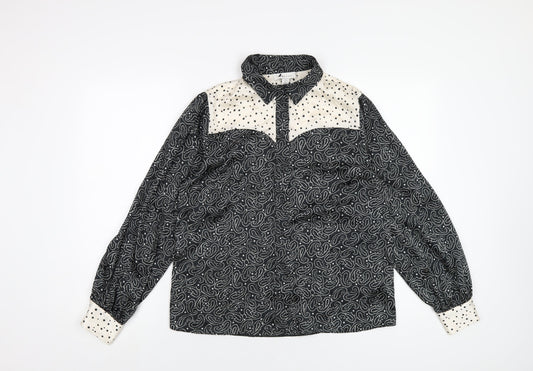 Womens UK Size 10 Topshop Black Basic Button-Up
