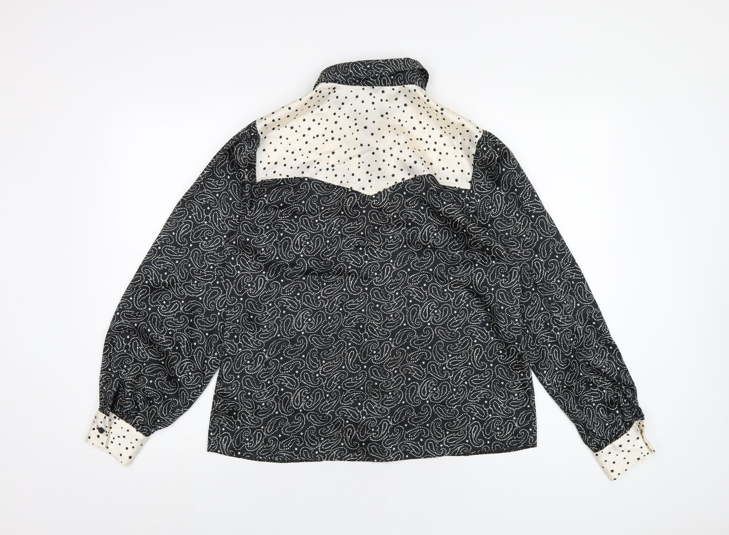 Womens UK Size 10 Topshop Black Basic Button-Up