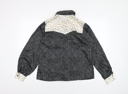 Womens UK Size 10 Topshop Black Basic Button-Up