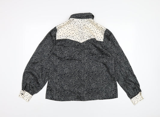 Womens UK Size 10 Topshop Black Basic Button-Up
