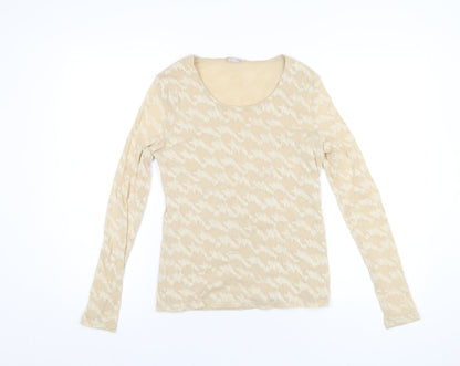 Womens UK Size S Planet Beige Basic T-Shirt