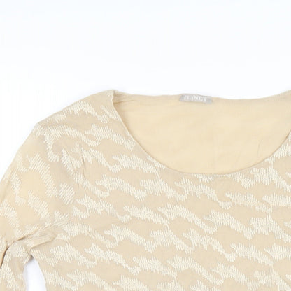 Womens UK Size S Planet Beige Basic T-Shirt