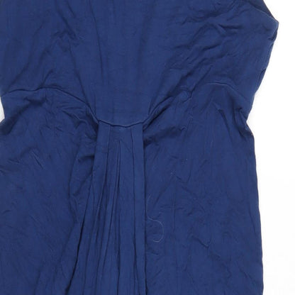 Full Circle Womens Blue Viscose A-Line Size M V-Neck Pullover