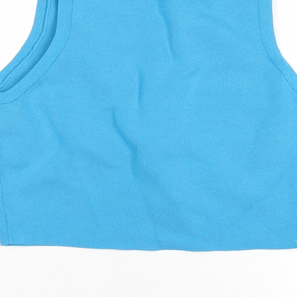 Womens UK Size M Zara Blue Basic Tank