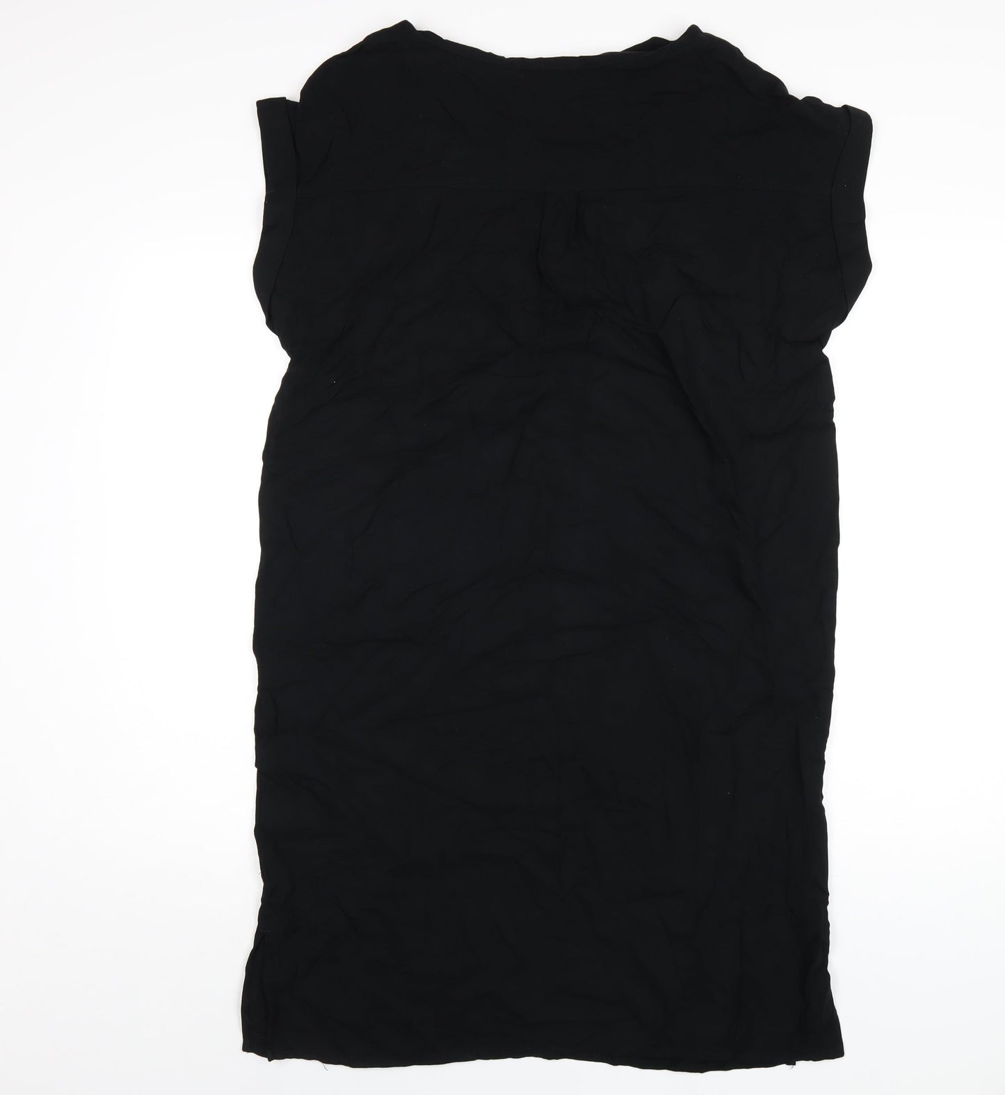 NEXT Womens Black Viscose A-Line Size 12 Round Neck Pullover