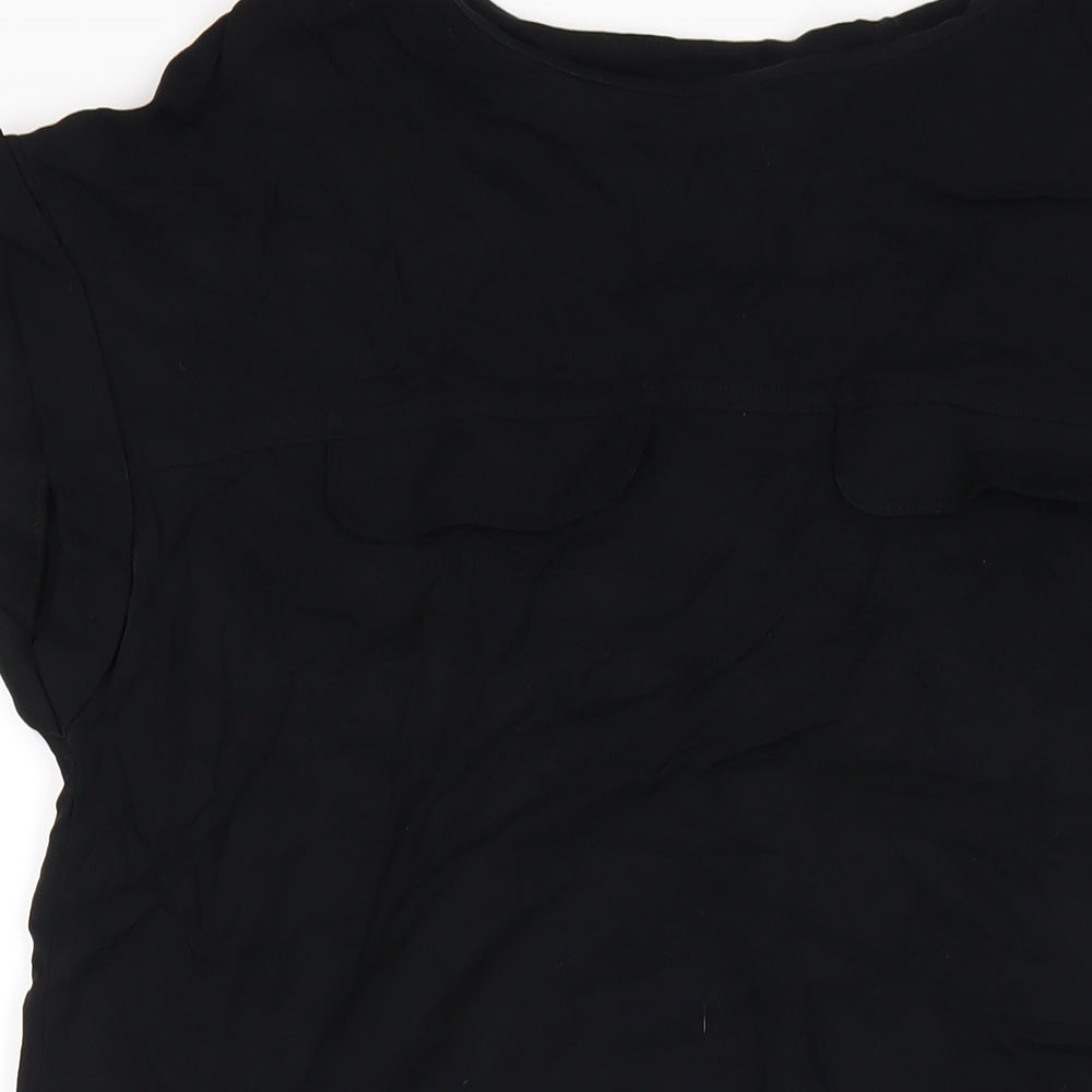 NEXT Womens Black Viscose A-Line Size 12 Round Neck Pullover