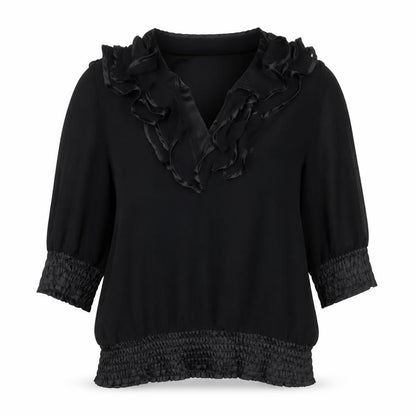 Womens UK Size 8 Quiz Black Basic Blouse