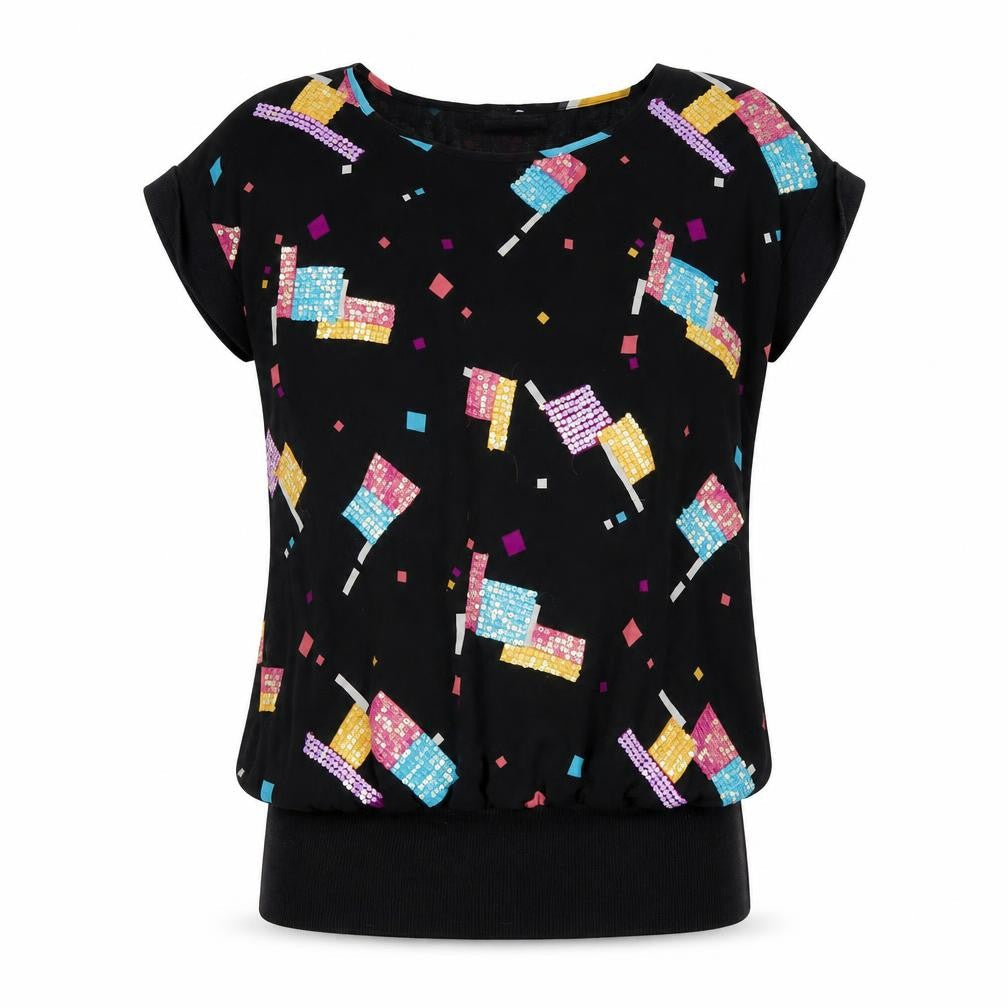 Womens UK Size 16 Evans Black Basic T-Shirt