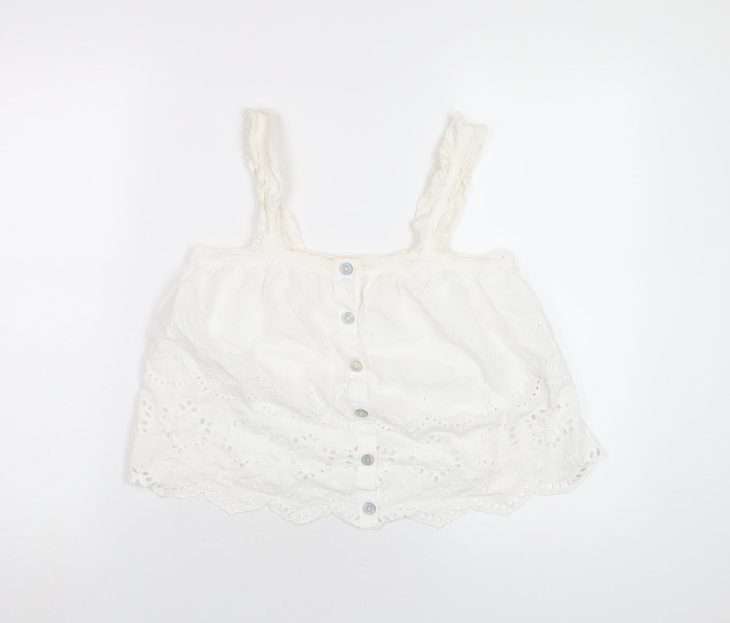 Womens UK Size 8 River Island White Basic Tank