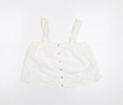 Womens UK Size 8 River Island White Basic Tank