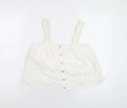 Womens UK Size 8 River Island White Basic Tank