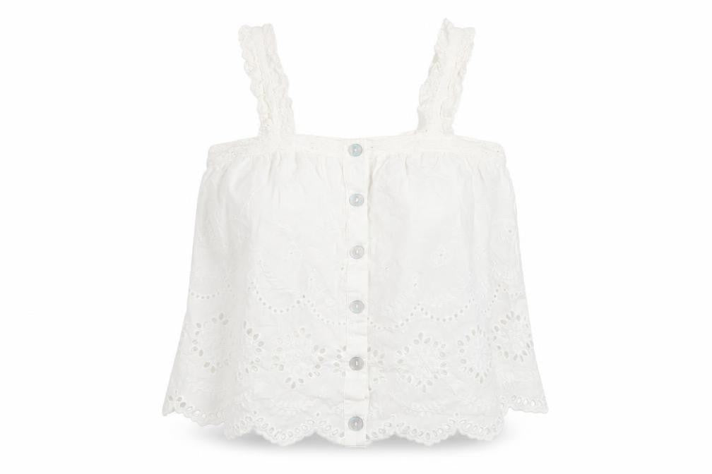 Womens UK Size 8 River Island White Basic Tank