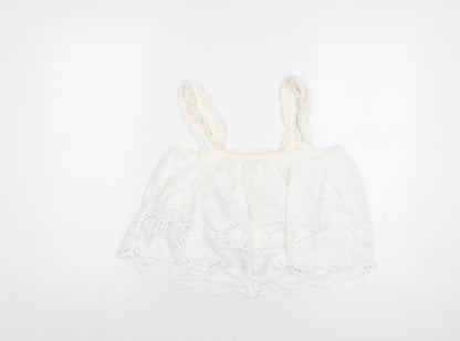 Womens UK Size 8 River Island White Basic Tank