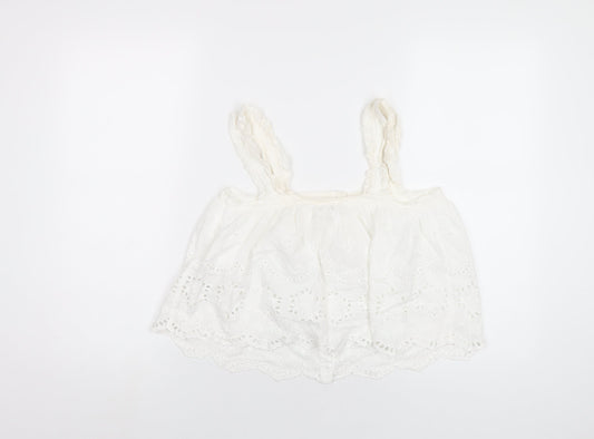 Womens UK Size 8 River Island White Basic Tank