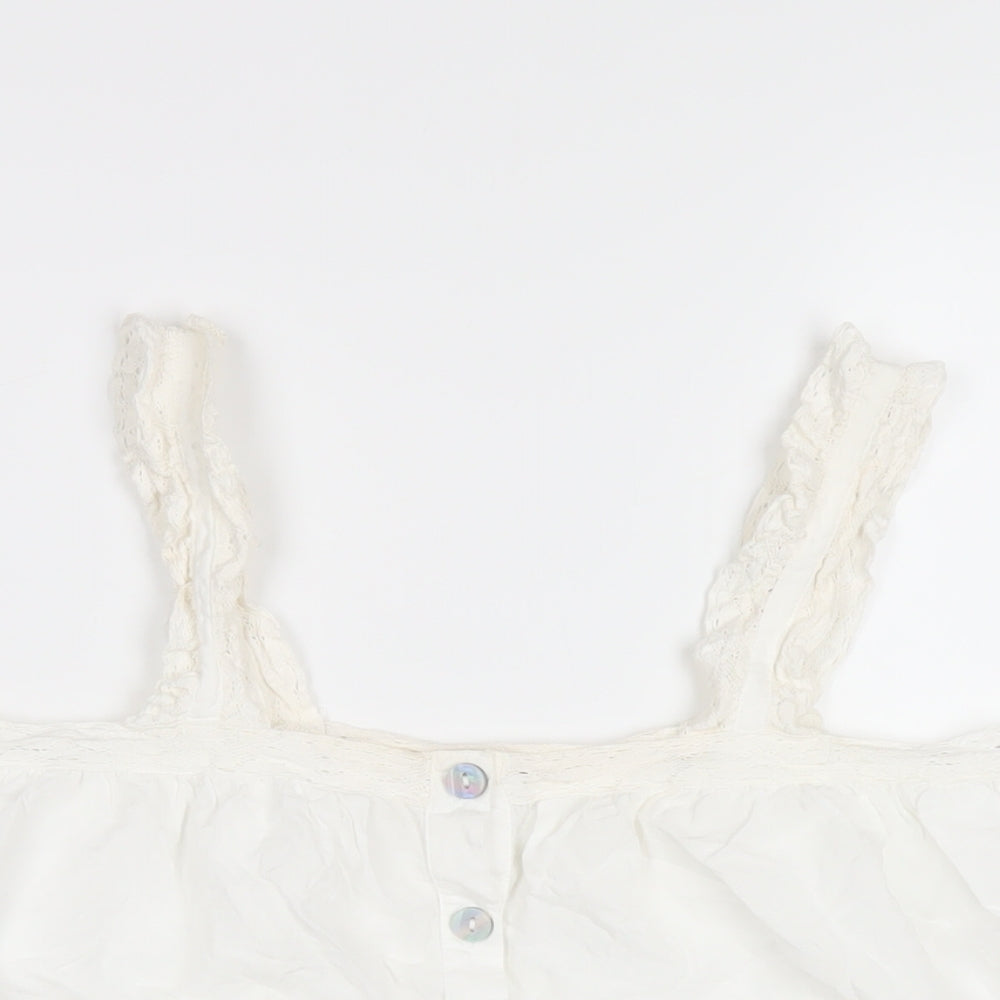Womens UK Size 8 River Island White Basic Tank