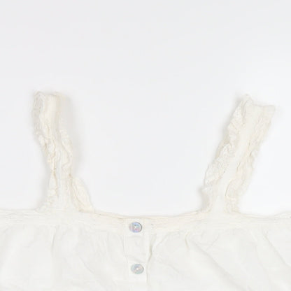 Womens UK Size 8 River Island White Basic Tank
