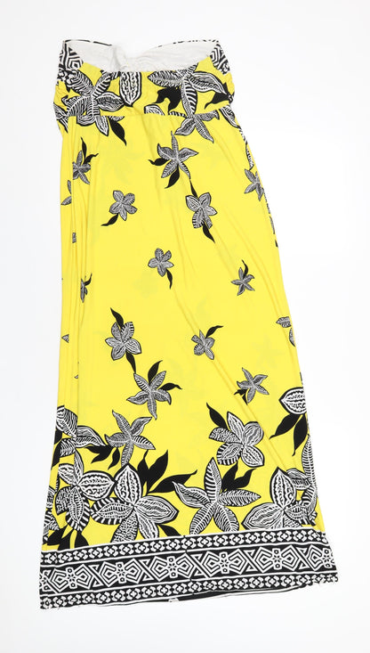 Kaleidoscope Womens Yellow Geometric Polyester A-Line Size 12 Square Neck Pullover