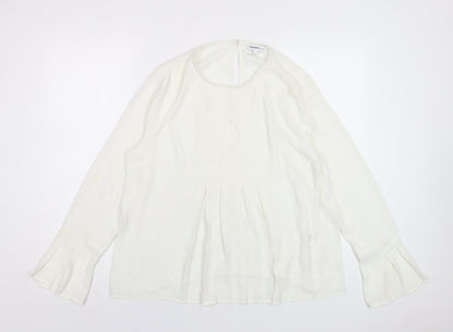 Womens UK Size 16 Warehouse White Basic Blouse