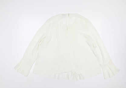 Womens UK Size 16 Warehouse White Basic Blouse