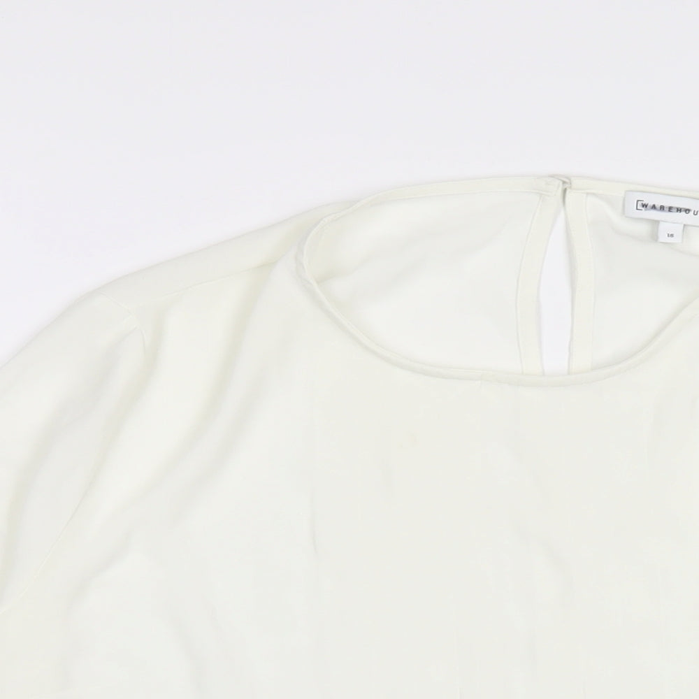 Womens UK Size 16 Warehouse White Basic Blouse