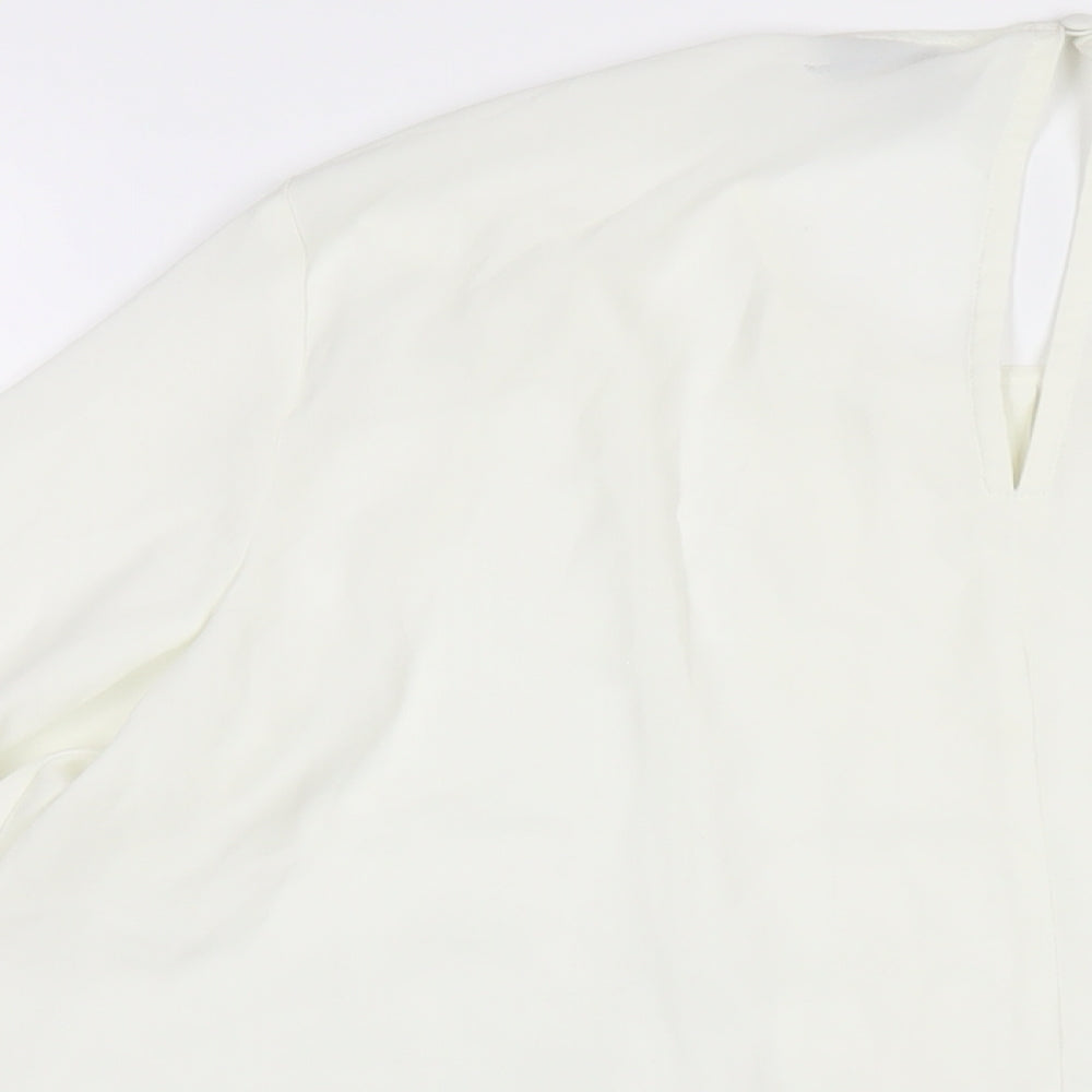 Womens UK Size 16 Warehouse White Basic Blouse