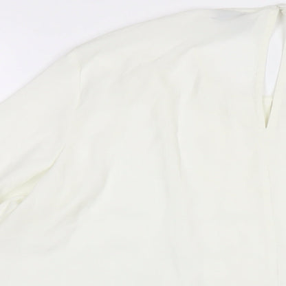 Womens UK Size 16 Warehouse White Basic Blouse