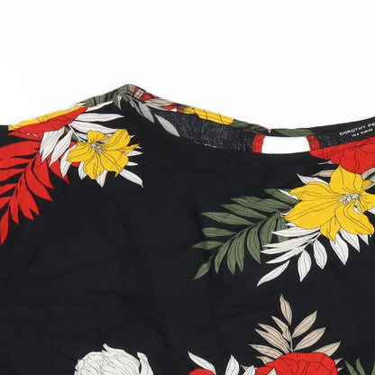 Womens UK Size 10 Dorothy Perkins Black Basic T-Shirt