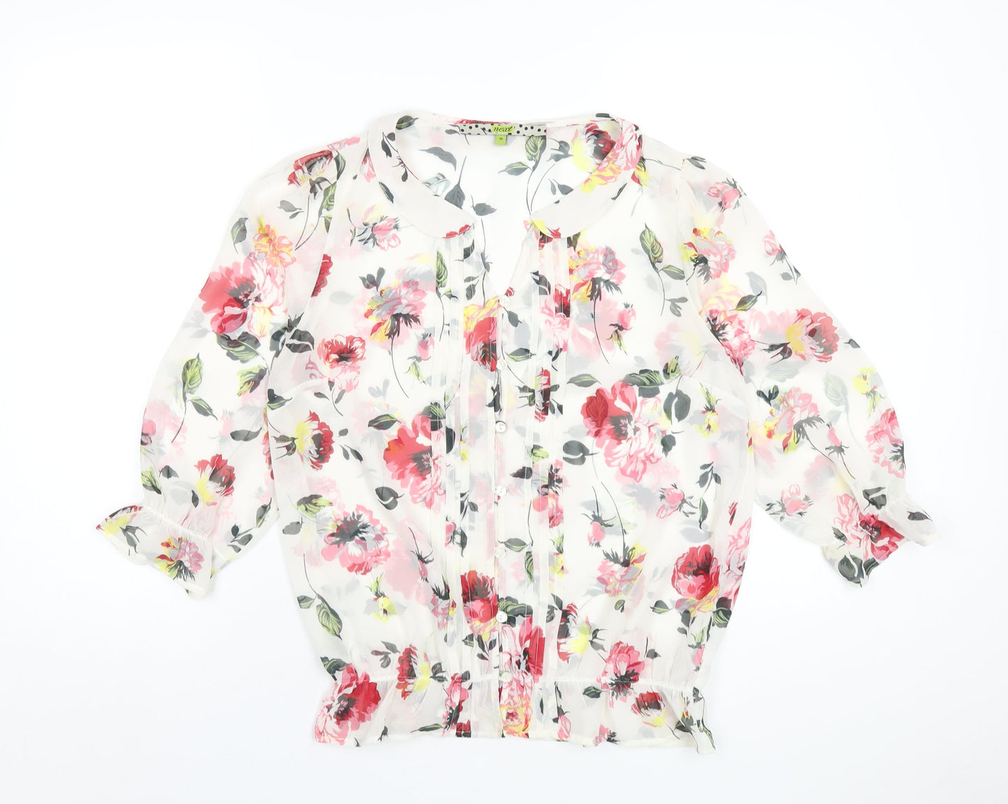 Womens UK Size 10 NEXT Multicoloured Basic Blouse