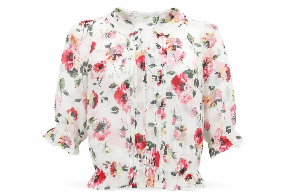 Next Womens Multicoloured Floral Polyester Basic Blouse Size 10 V-Neck