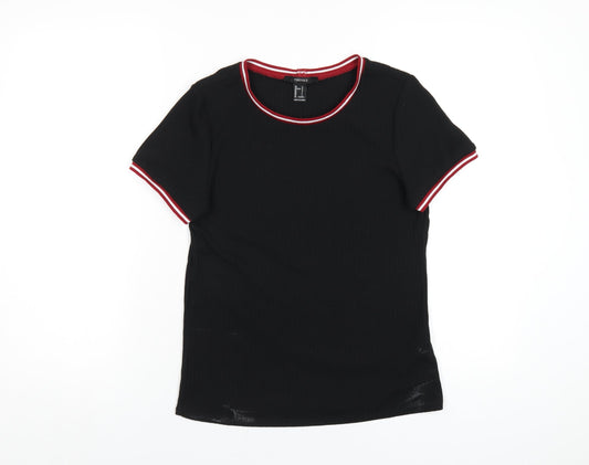 Womens UK Size L FOREVER 21 Black Basic T-Shirt