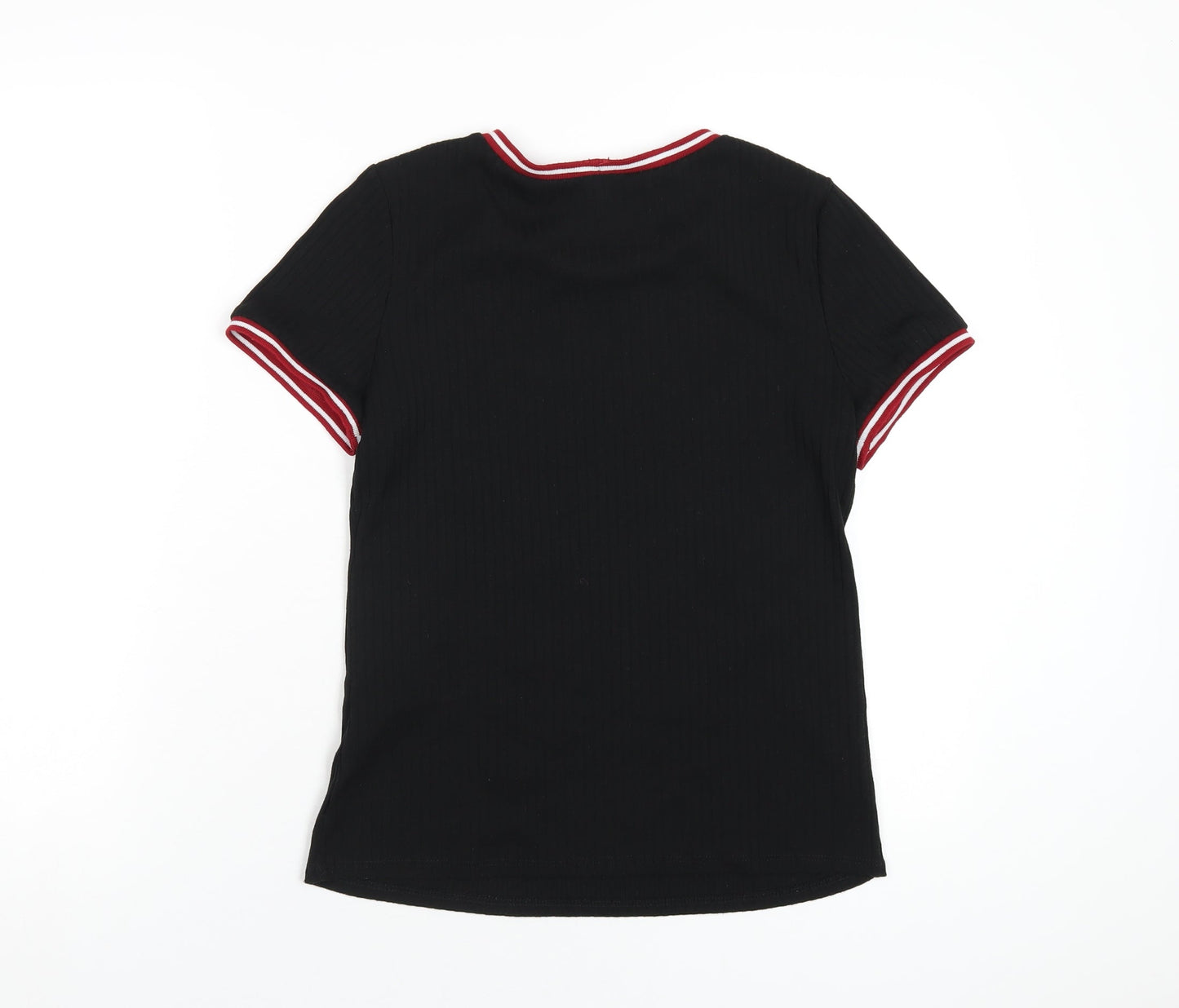 Womens UK Size L FOREVER 21 Black Basic T-Shirt