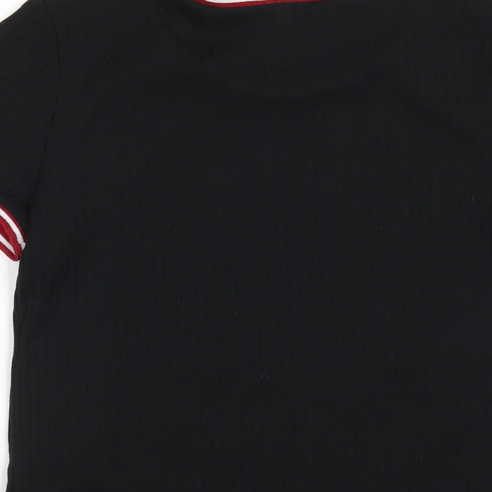Womens UK Size L FOREVER 21 Black Basic T-Shirt