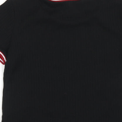 Womens UK Size L FOREVER 21 Black Basic T-Shirt
