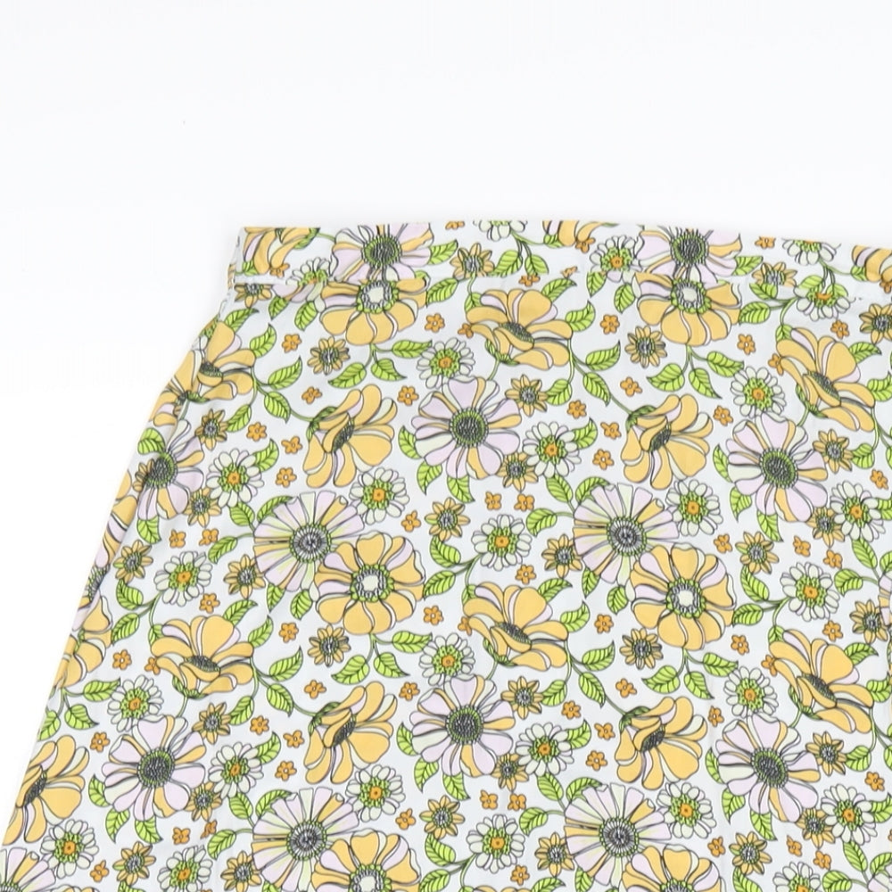 JDY Womens Multicoloured Floral Polyester A-Line Skirt Size 8