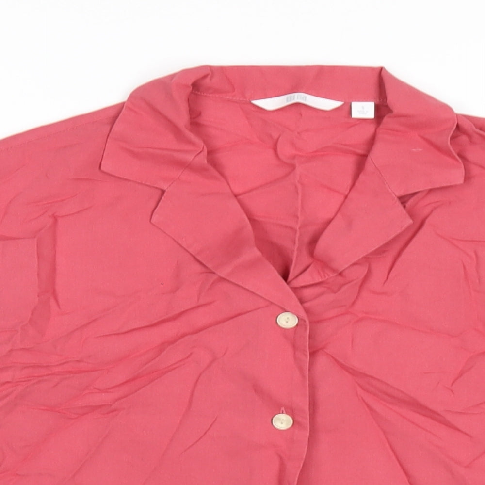 Womens UK Size S Uniqlo Pink Basic Button-Up