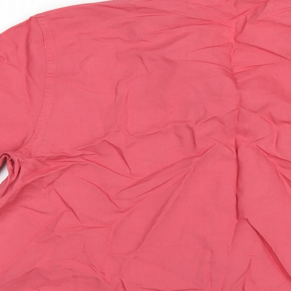 Womens UK Size S Uniqlo Pink Basic Button-Up