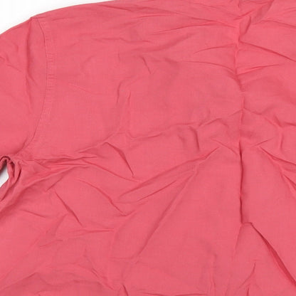 Womens UK Size S Uniqlo Pink Basic Button-Up