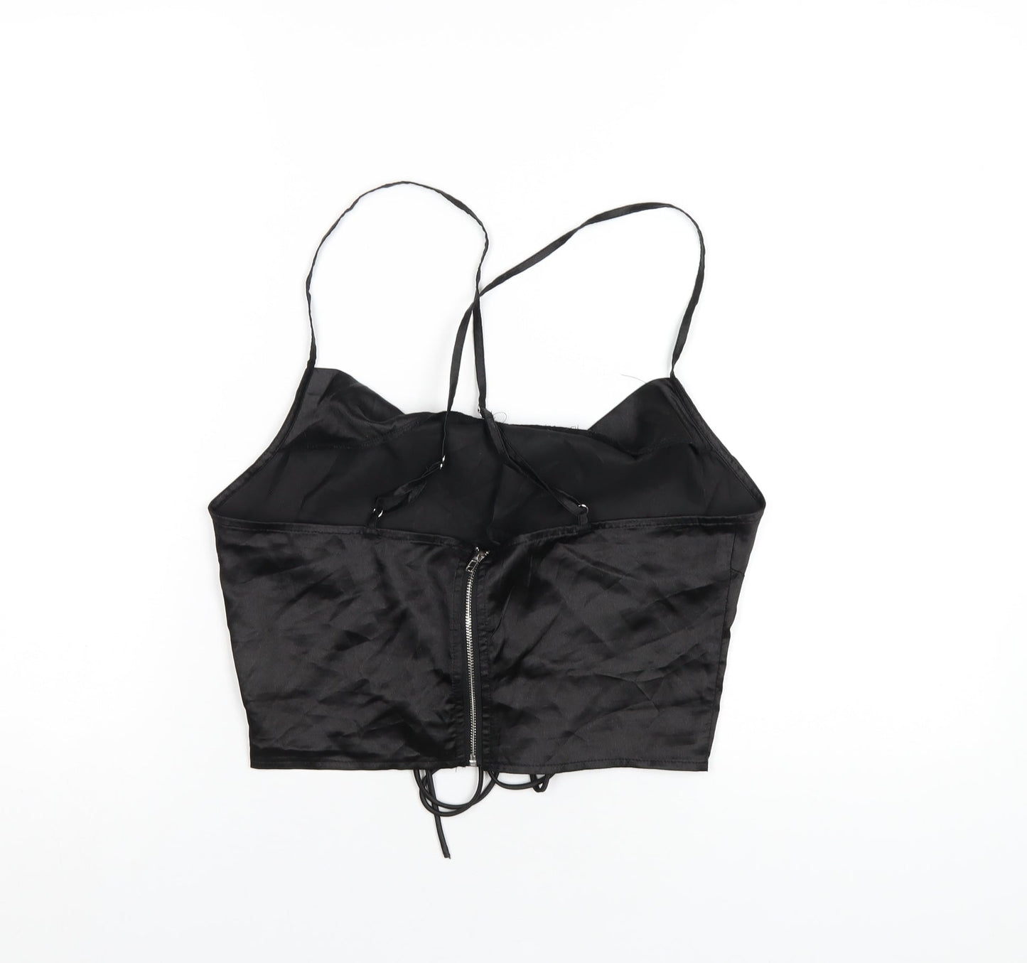 Womens UK Size 12 PRETTYLITTLETHING Black Camisole T-Shirt