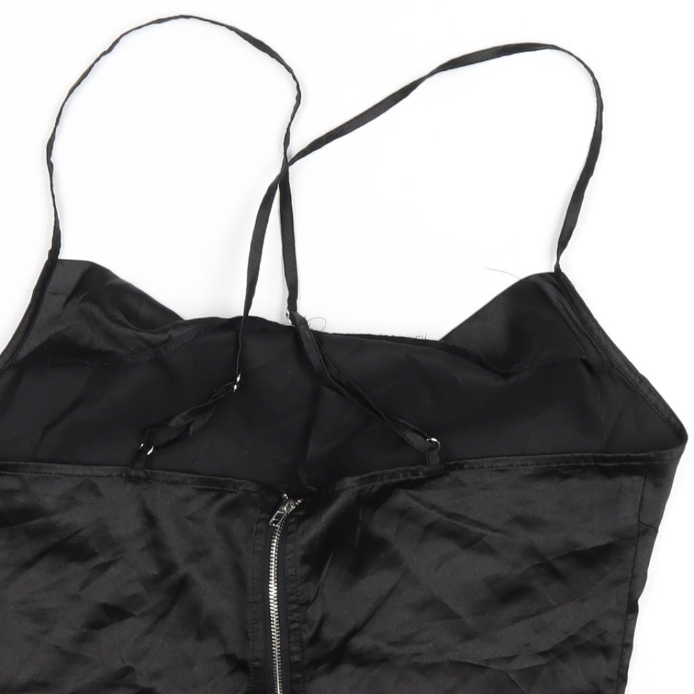Womens UK Size 12 PRETTYLITTLETHING Black Camisole T-Shirt